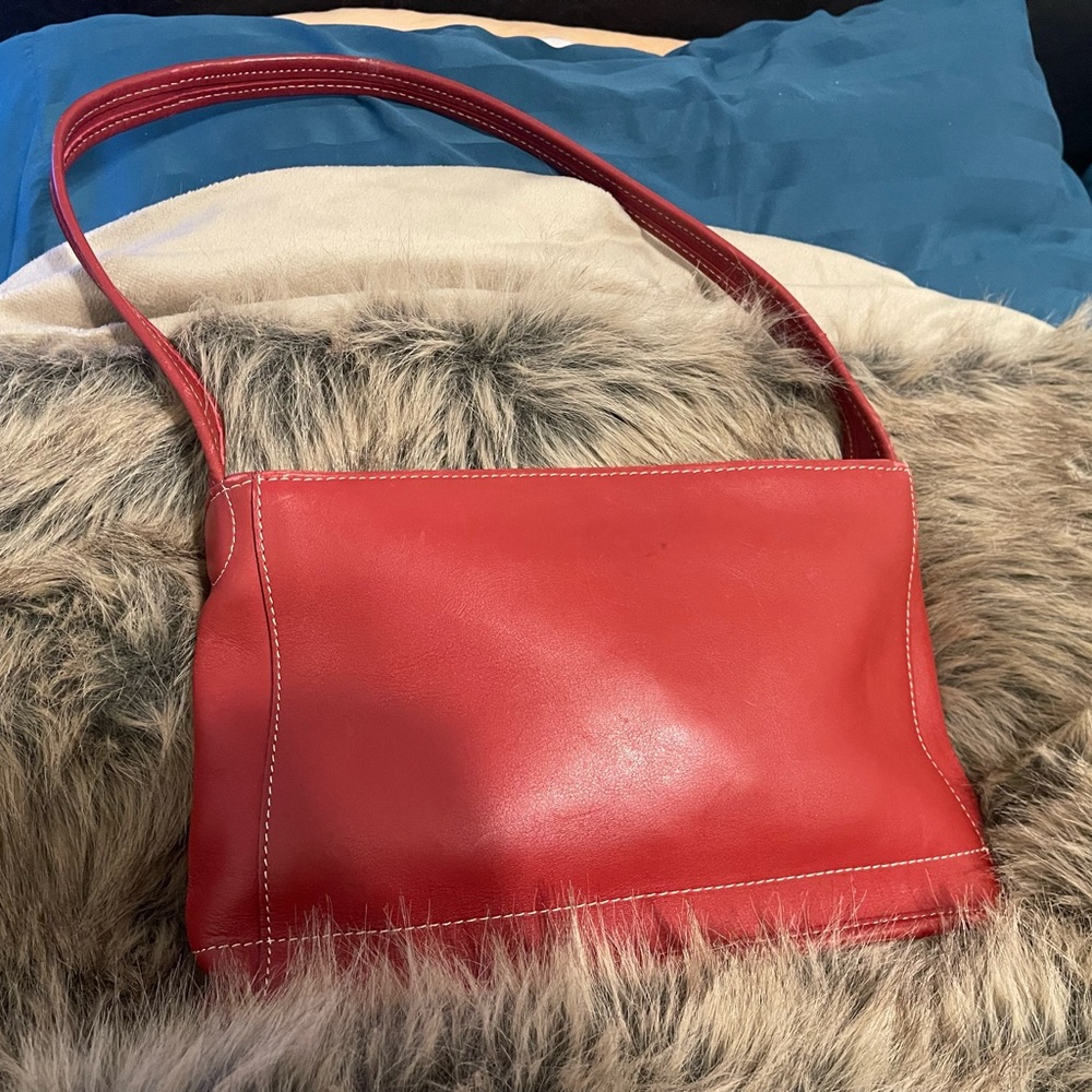 Coach red leather bag